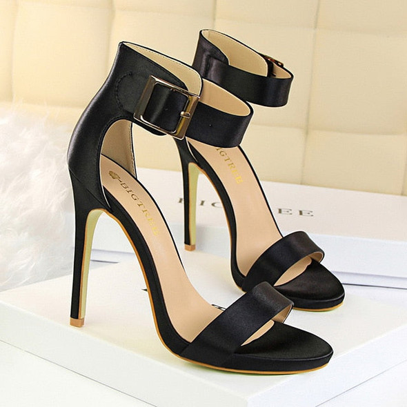 Ankle Strap Silk Stilettos (4 Colors To Choose From)