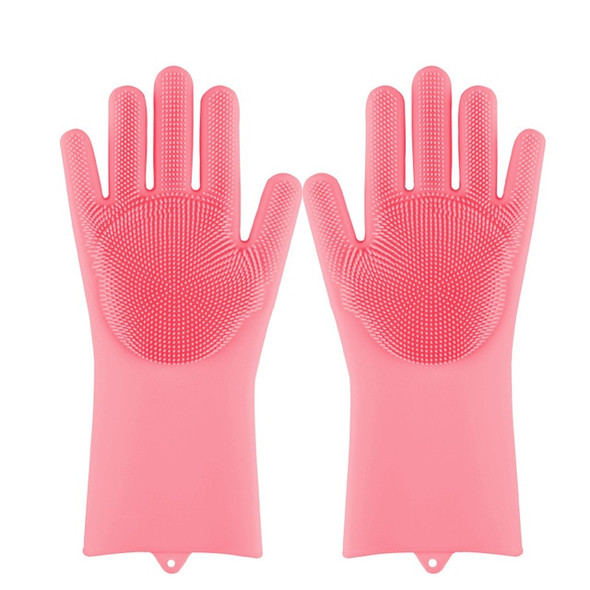 Magic Silicone Dishwashing Scrubber Dish Washing Sponge Rubber Scrub Gloves Kitchen Cleaning