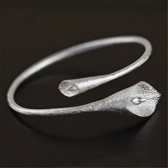 Handmade Sterling Silver Calla Lily Bangle