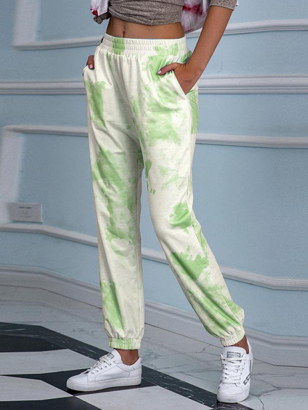 Women Tie-dyed Print Loose Casual Pants