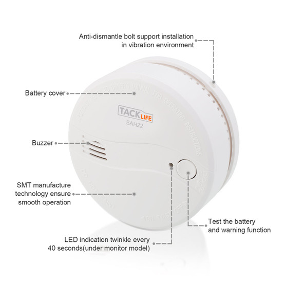 4PCS Smoke Detector Alarm Sensitive Alarm System Smoke/Fire Detector