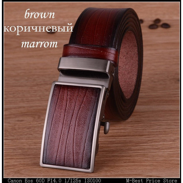 New cow genuine leather mens belts luxury automatic wide strap belt for men cintos cinturon hombre cinture