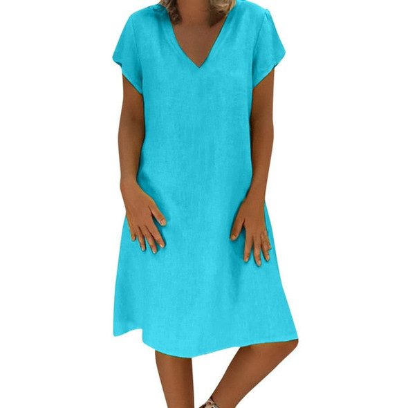 Summer Style T-shirt Cotton Casual Plus Size Ladies Dress