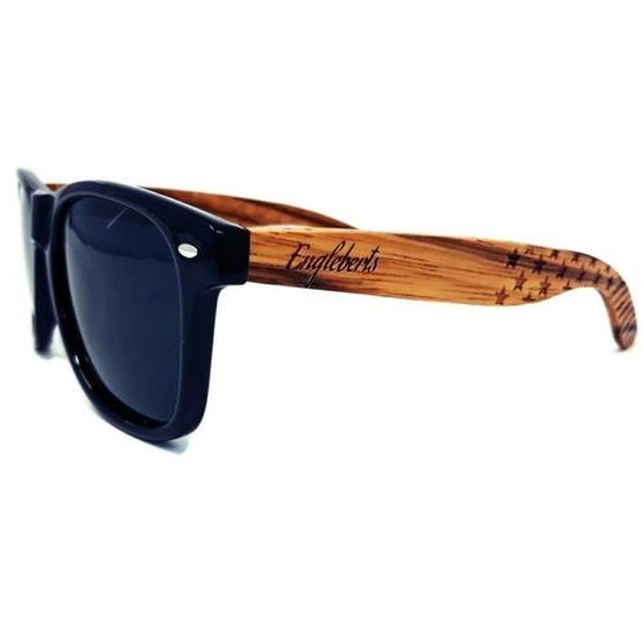 Zebrawood Sunglasses, Stars and Bars, Polarized, Handcrafted