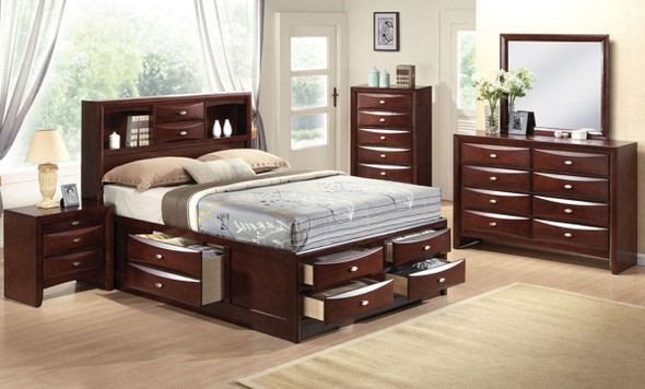 Acme 21600Q Ireland 4 Pieces Espresso Queen Storage Bedroom Set Drawers