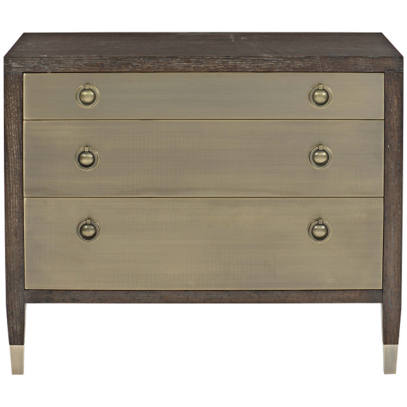 Clarendon Nightstand, Burnished Brass