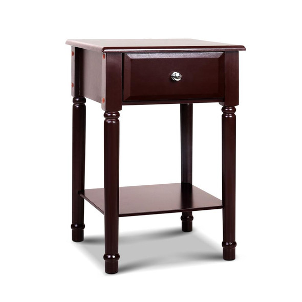 Artiss Bedside Table Nightstand Side Table Timber Legs Espresso