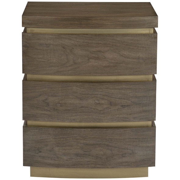 Bernhardt Profile Warm Taupe Three Drawers Nightstand