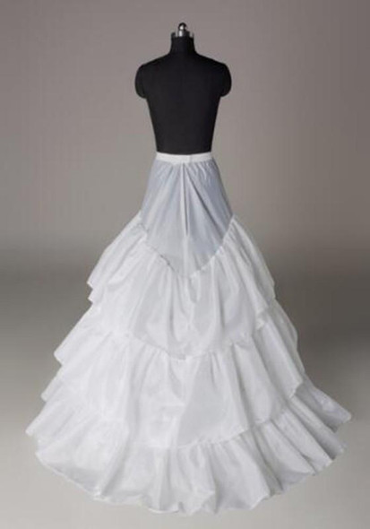 White Cascading Ruffle Elastic Waist High Waist Petticoat Wedding Tutu Sweet Skirt