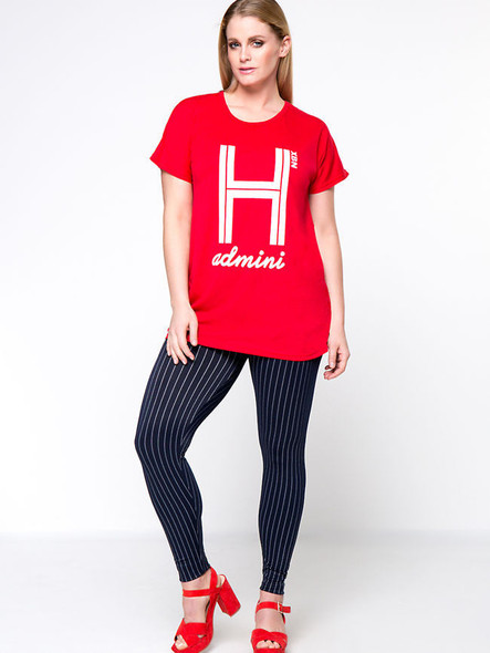 Casual Letters Printed Loose Round Neck Plus Size T-Shirt