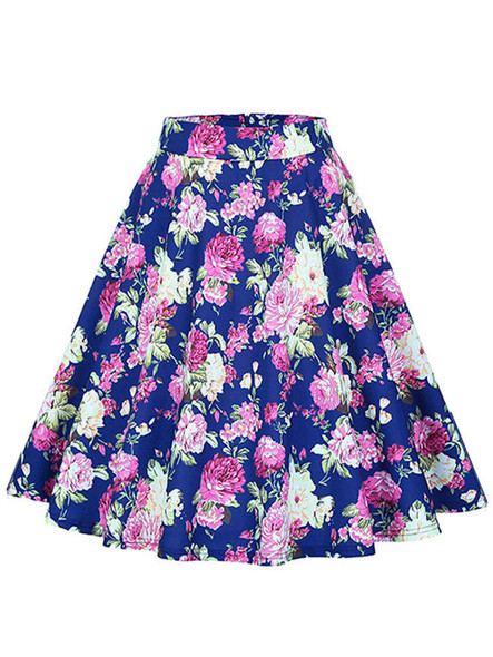 Casual Delightful Floral Printed Flared Midi Skirt