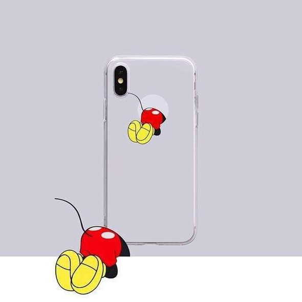 Personality Creativity Micky Minnie Mouse for iPhone Case Transparent Phone Cover