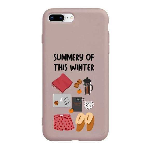 Winter Summary Cute Pink iPhone Case Silicone Phone Cover