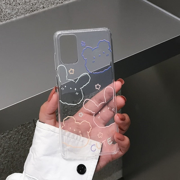 Cartoon Animal Phone Case Samsung S10 Plus Transparent Cell Phone Cover
