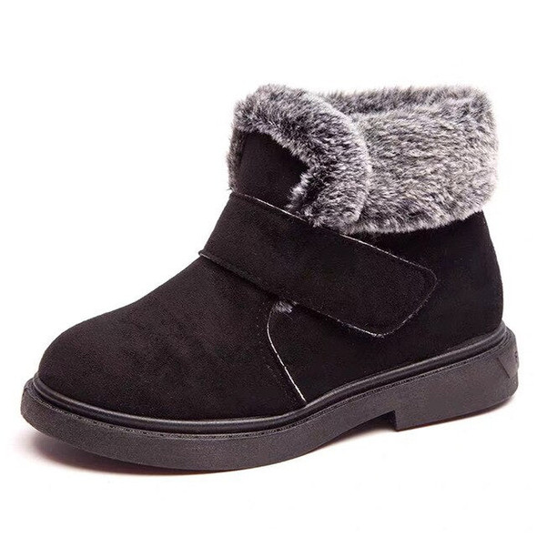 Girls Boys Ankle Boots Suede Unisex Boots Winter Anti Slip Snow Shoes