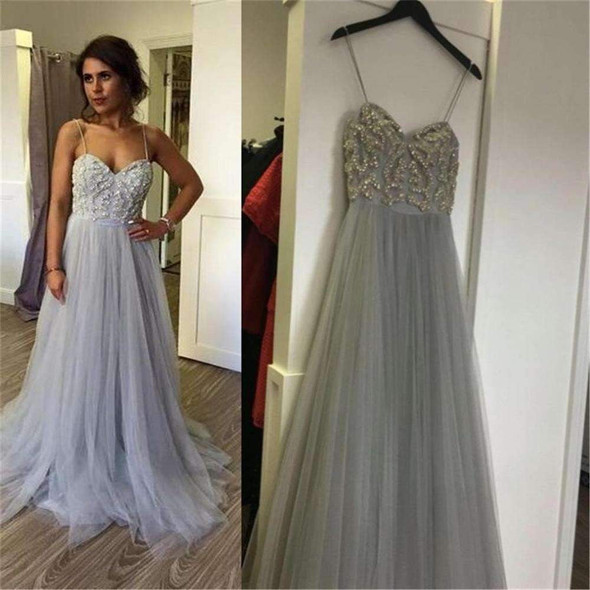Charming Spaghetti Straps Sweetheart With Beading Prom Dress P662