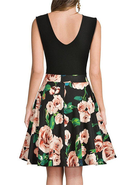 V Neck Sleeveless Fashion Mini Dress