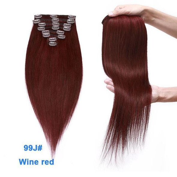 Clip-in Human Hair Extensions Straight 8pc Set