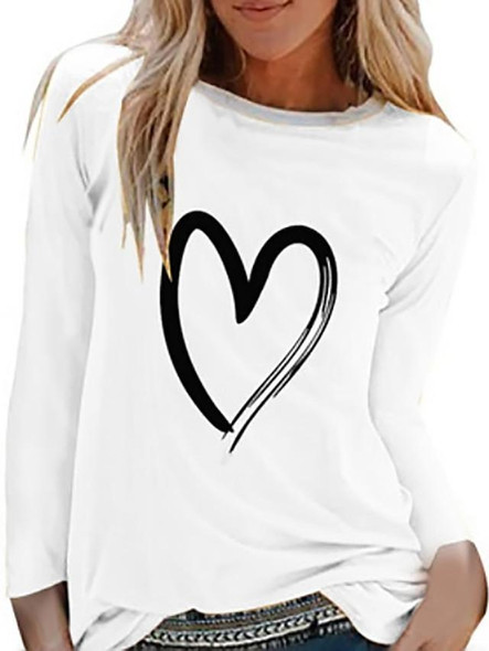 Women's T-shirt Solid Colored Long Sleeve Round Neck Tops Basic Top White Black Blue