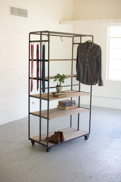 Kalalou Rolling Metal Closet on Casters CQ6609