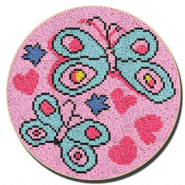 DIY Circle Butterflies or Daisies Latch Hook - craft kit