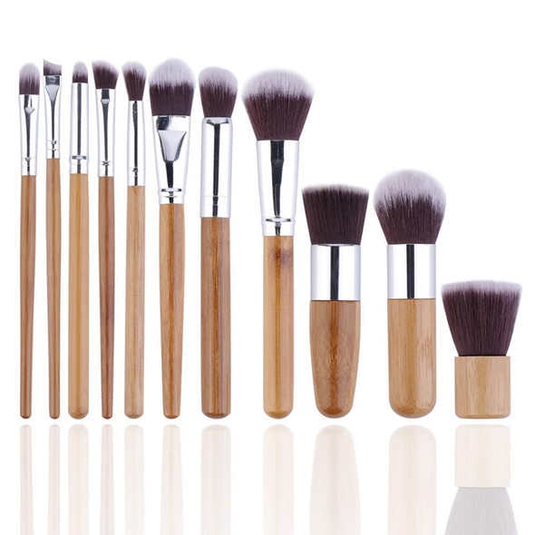 11pcs Natural Bamboo Makeup Brush Set