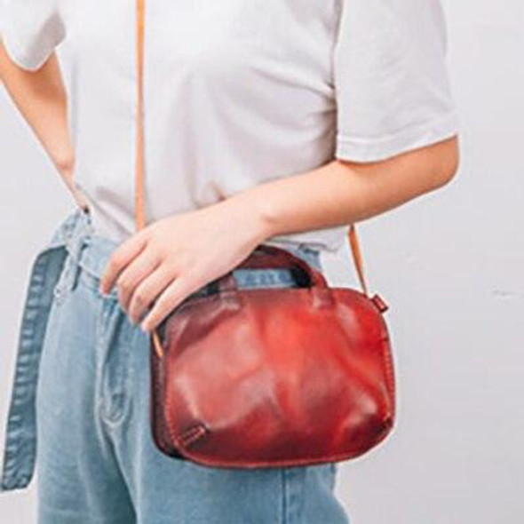 Bag women's handmade head cowhide retro leather small square packets shoulder crossbody summer