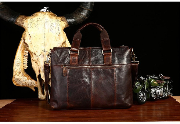 Handbags male real genuine leather designer vintage laptop briefcases office shoulder tote crossbody messenger