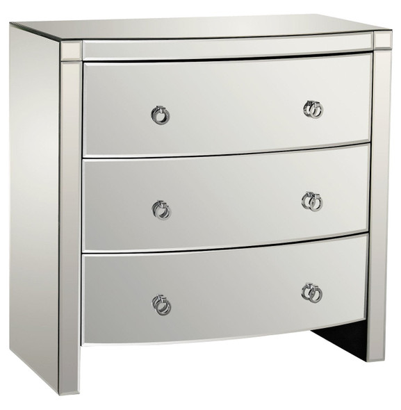 Bow Front Mirror 3 Drawer Chest - Style: 7790070