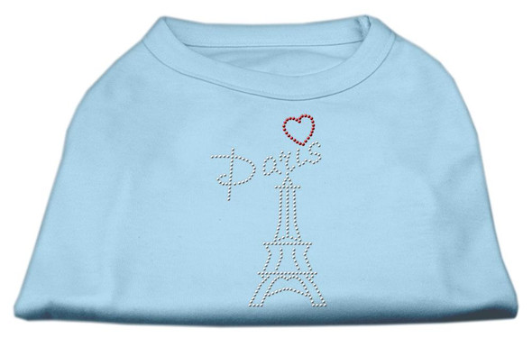 Paris Rhinestone Shirts Baby Blue