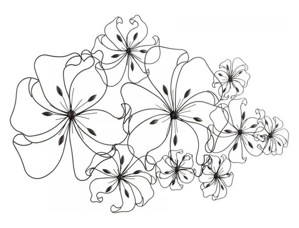 Graphite 31in. Six Flower Fancy Wall Art - Style: 7316504