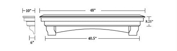 Salem 48" Fireplace Mantel Shelf - Aged Cherry