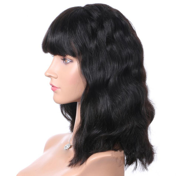 Kerri (Natural Black 100% Remy Human Hair Body Wave 13x6 LF Wig w/ Bangs 8"-12" avail.)