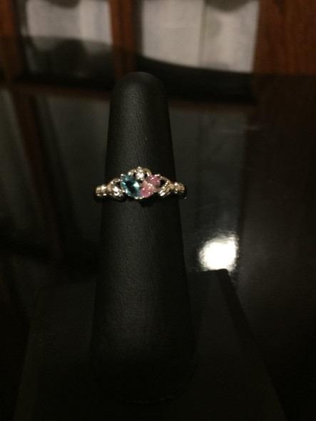 Claddagh Ring - Pink & Blue