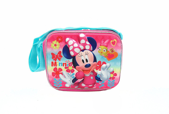 Disney Minnie Mouse Deluxe 3D Reusable Lunch Bag With Adjustable Long Shoulder Strap