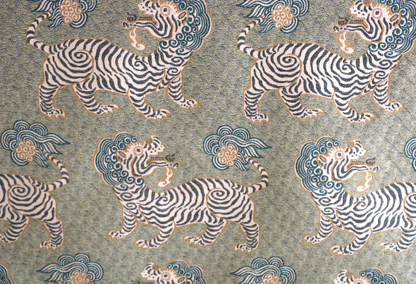 Basil Tibet Woven Jacquard Upholstery Fabric by the yard / Chinoiserie Home Decor Fabric / Clarence House Upholstery Fabric