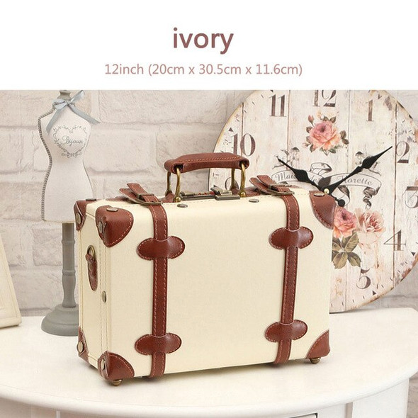 UNIWALKER 12" 13" Inch Waterproof Vintage Trunk Box Case Bag Luggage Small Suitcase Floral Decorative Box with Straps for Women