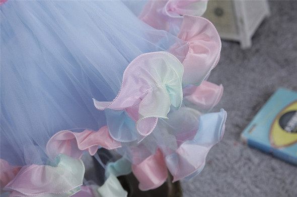 Baby Girl 3D Flower Silk Princess Dress for Wedding Party