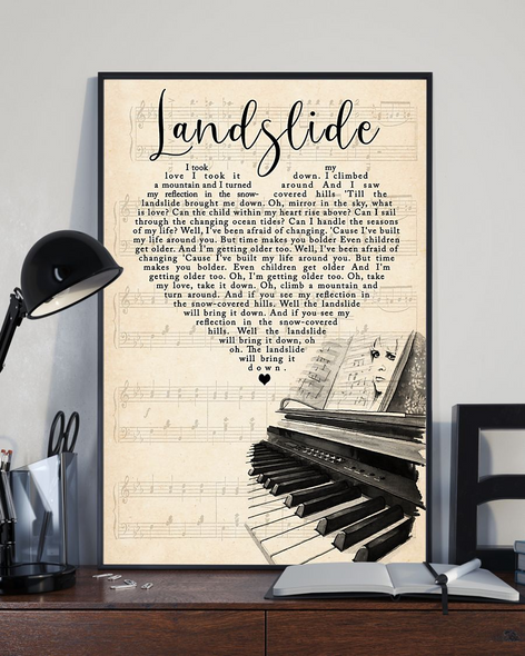 Landslide Lyrics Wall Art Vintage Poster
