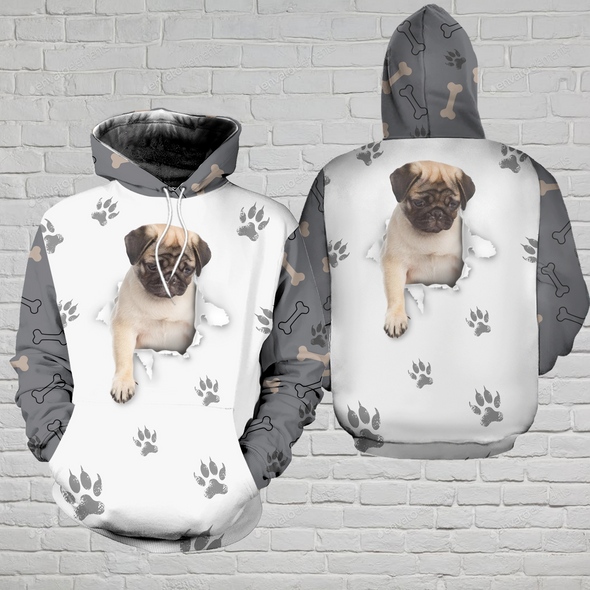 Pug 3D All-over Print Hoodie