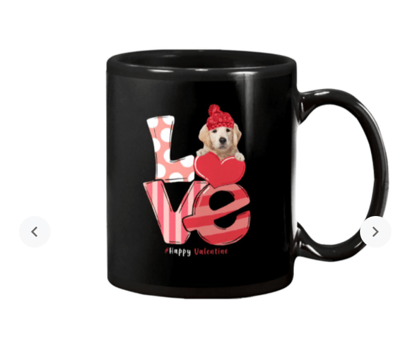Love Valentine Gift, Golden Retriever Mug