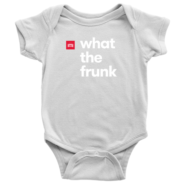 Baby Onesie - what the frunk (Shop at Teslament - High-quality products for Tesla owners and fans)