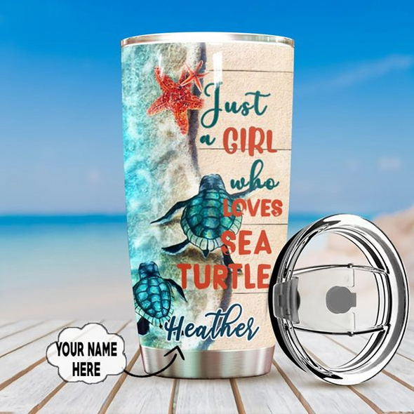 Personalized Customized Just A Girl Who Loves Sea Turtle Tumbler