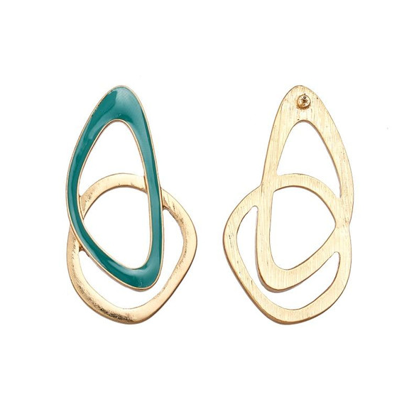 Enamel Geometric Drop Earrings