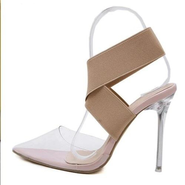 Pointed Toe Elastic Band High-Heel Pump