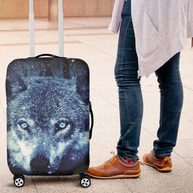 Wolf Blue Eyes Luggage Cover