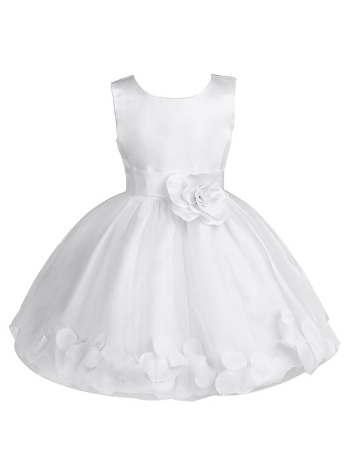 Flower Girls Princess Dress Kids Infant Girls Flower Petals Tulle Formal Wedding Pageant Dress Bridal Tulle Formal Party Dress