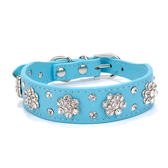Rhinestone Studded Leather Collar