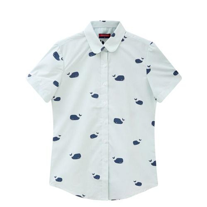 Dioufond Women Summer Tops Plus Size Short Sleeve Shirt Beach Cotton Floral Blouse Turn Down Collar Shirt Blusa Women Casual Top