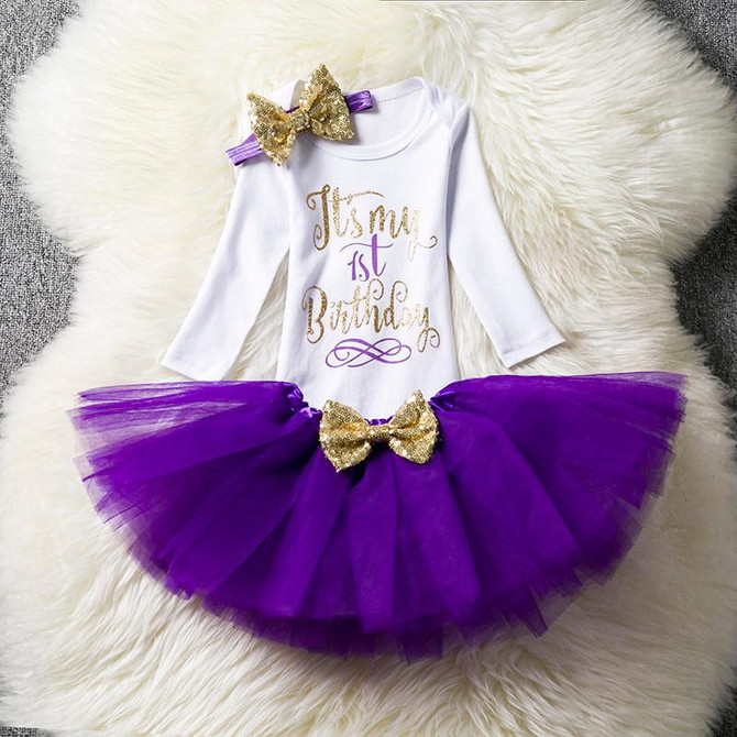 Baby Infant Clothing Dress Toddler Girl 1st Birthday Outfits First Christmas Gift Little Girl Tutu Party Wear Kids Clothes 3pcs